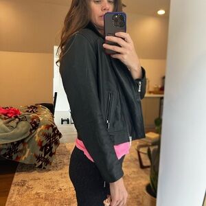 Levi's Women's Bomber Black (REAL) Leather Jacket